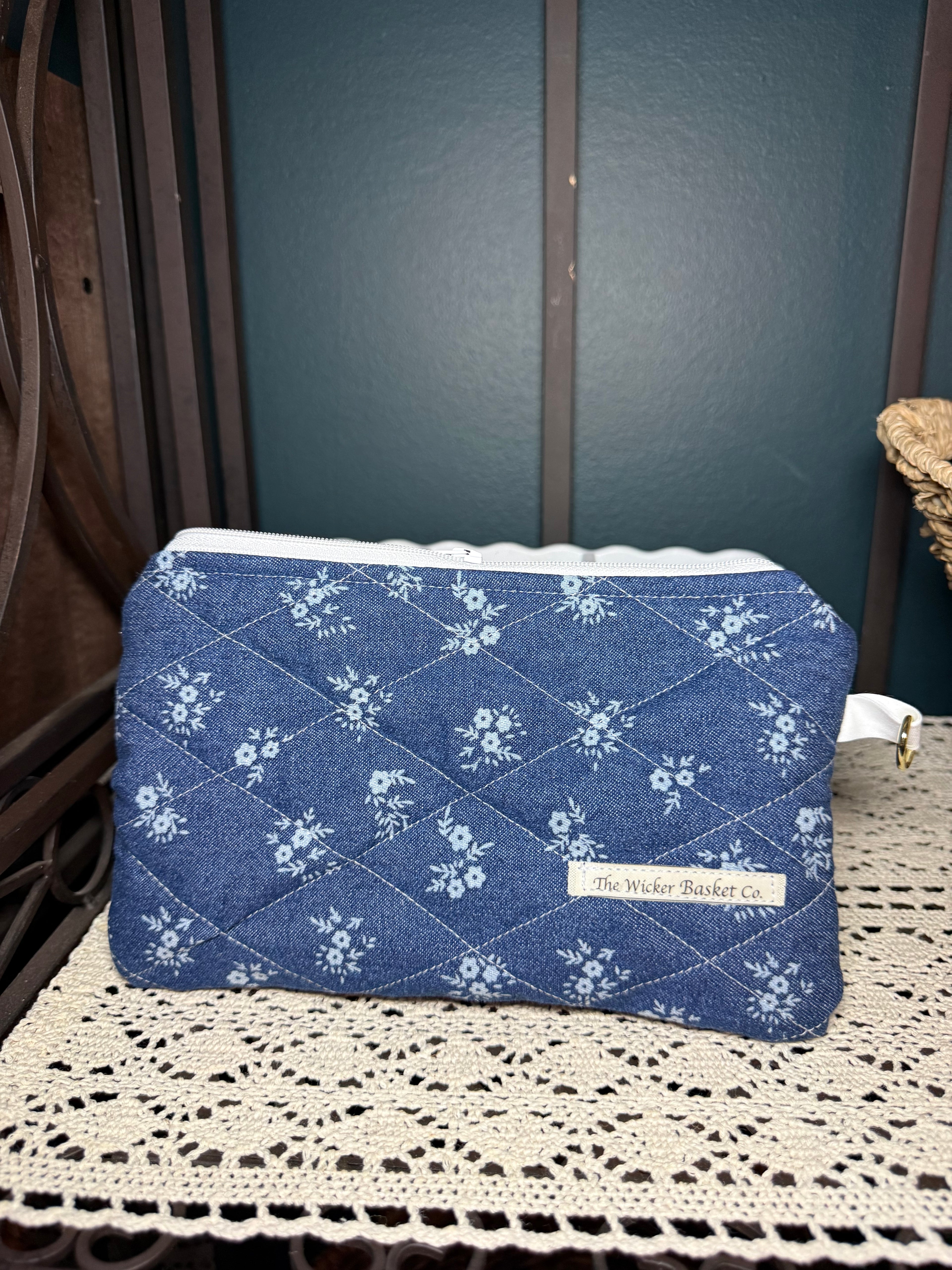 Denim Daisy Clutch