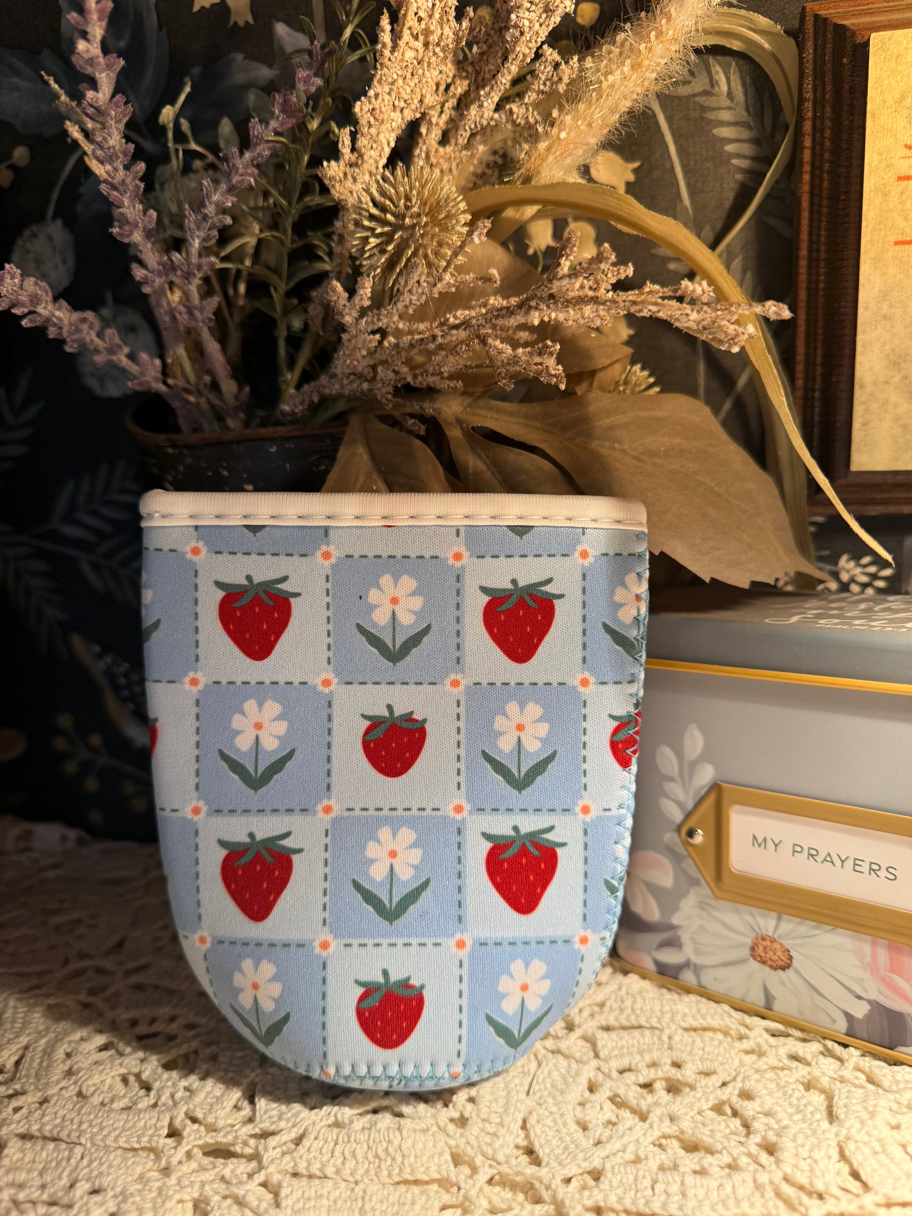 Strawberry Patch Medium Cup Coozie