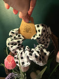 Black & White Checkered Scrunchie