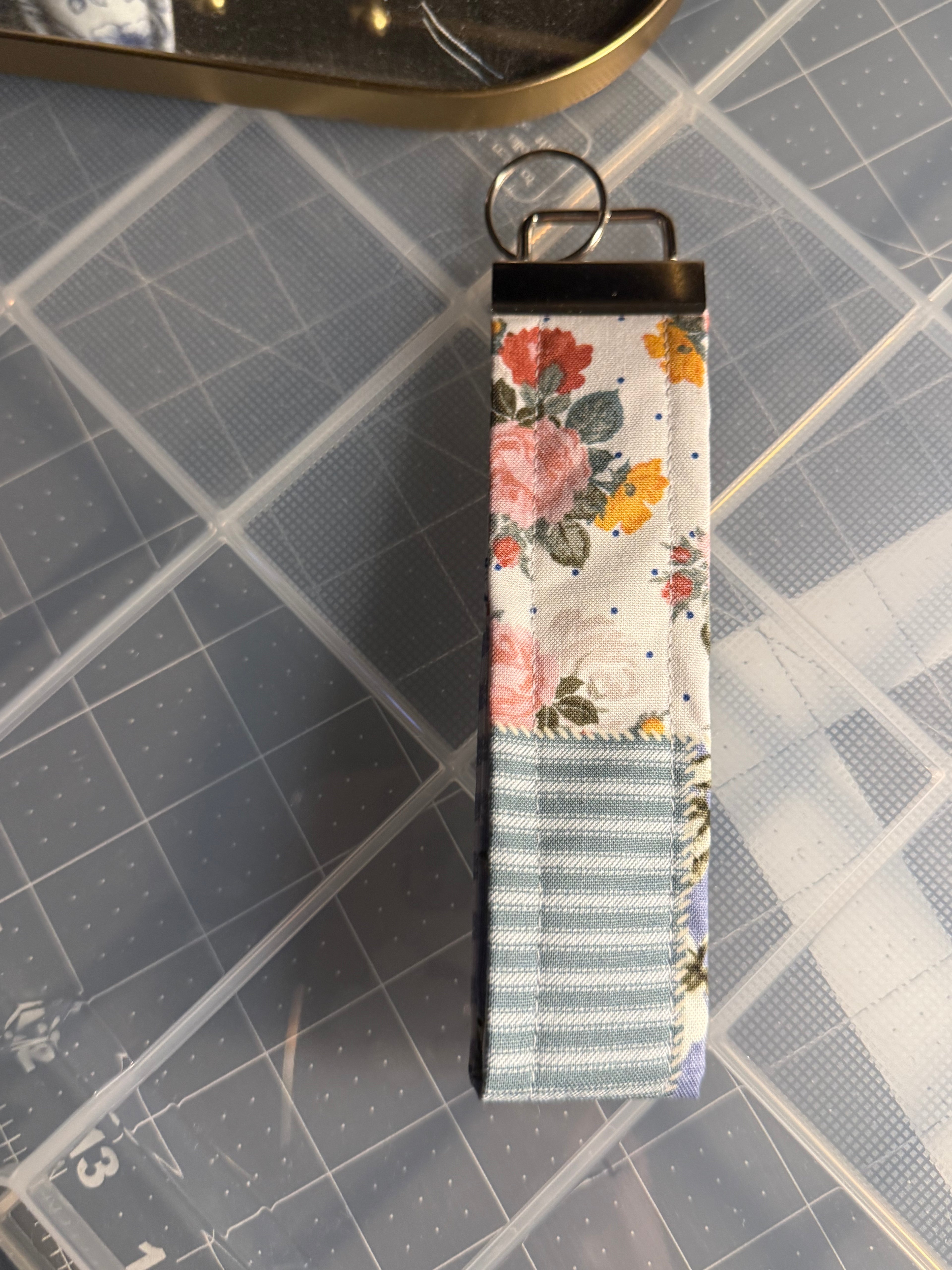 Quilted Picnic Wristlet Key Chain