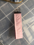 Pink Gingham Wristlet Key Chain