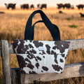 Cow print Craft Tote with Black Straps