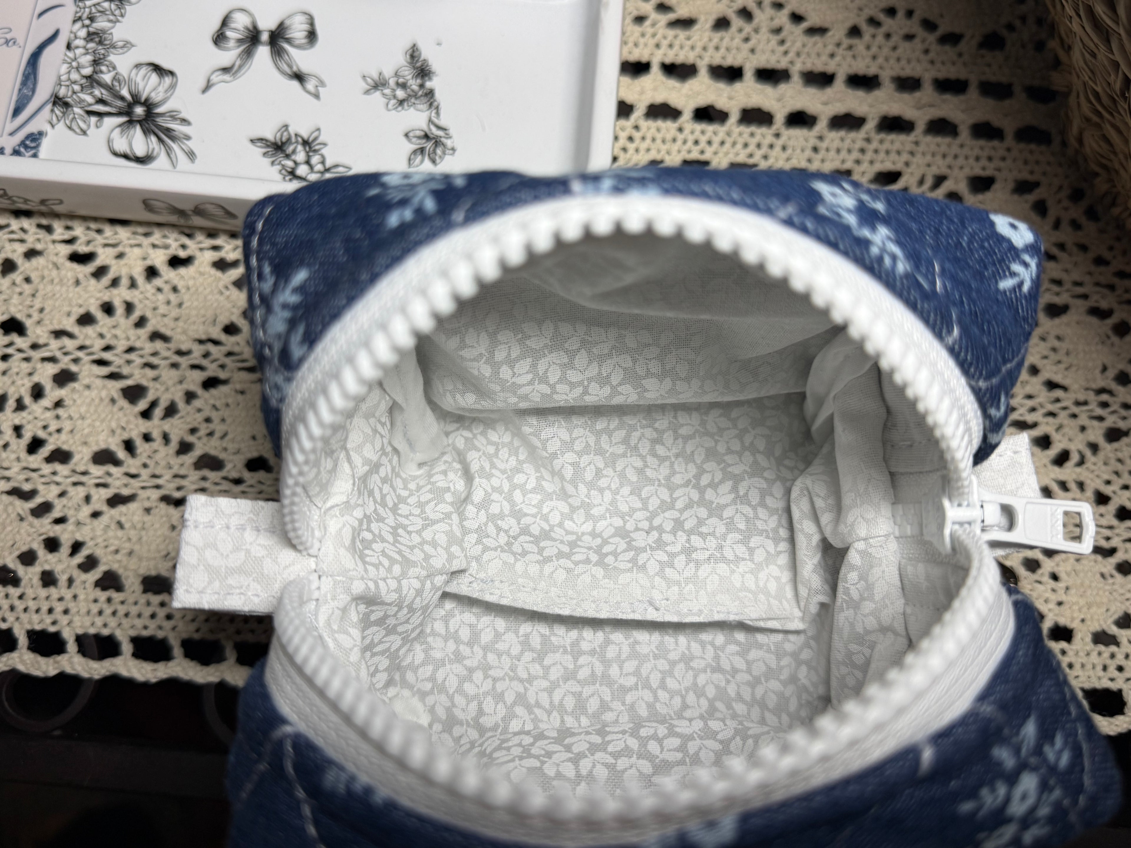 Denim Daisy Medium Makeup Bag
