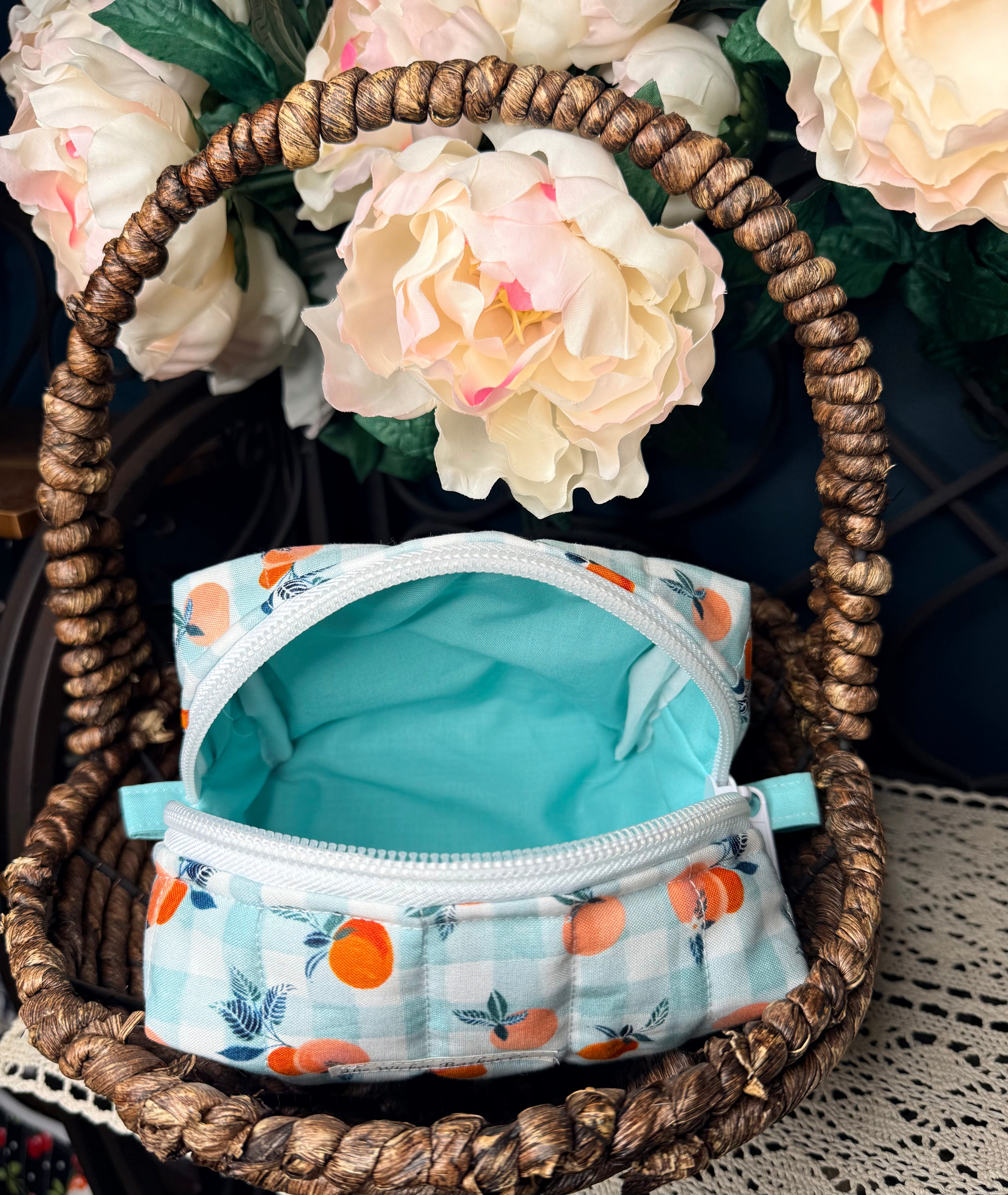 Peach Blossom Medium Makeup Bag