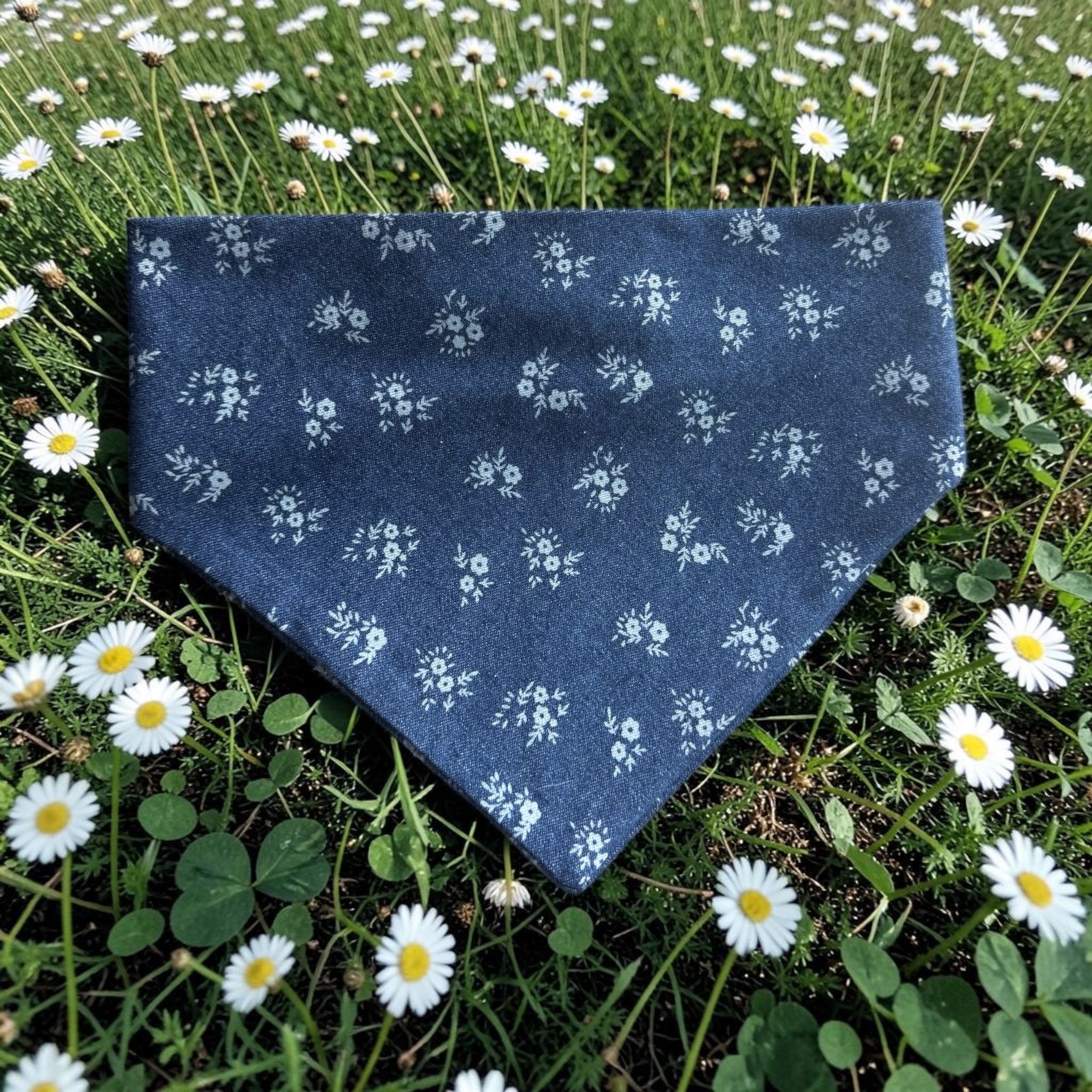 Denim Daisy  Scrunchie Bandana