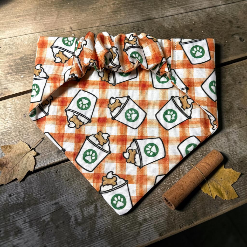 Pumpkin Spice PupCup Scrunchie Bandana