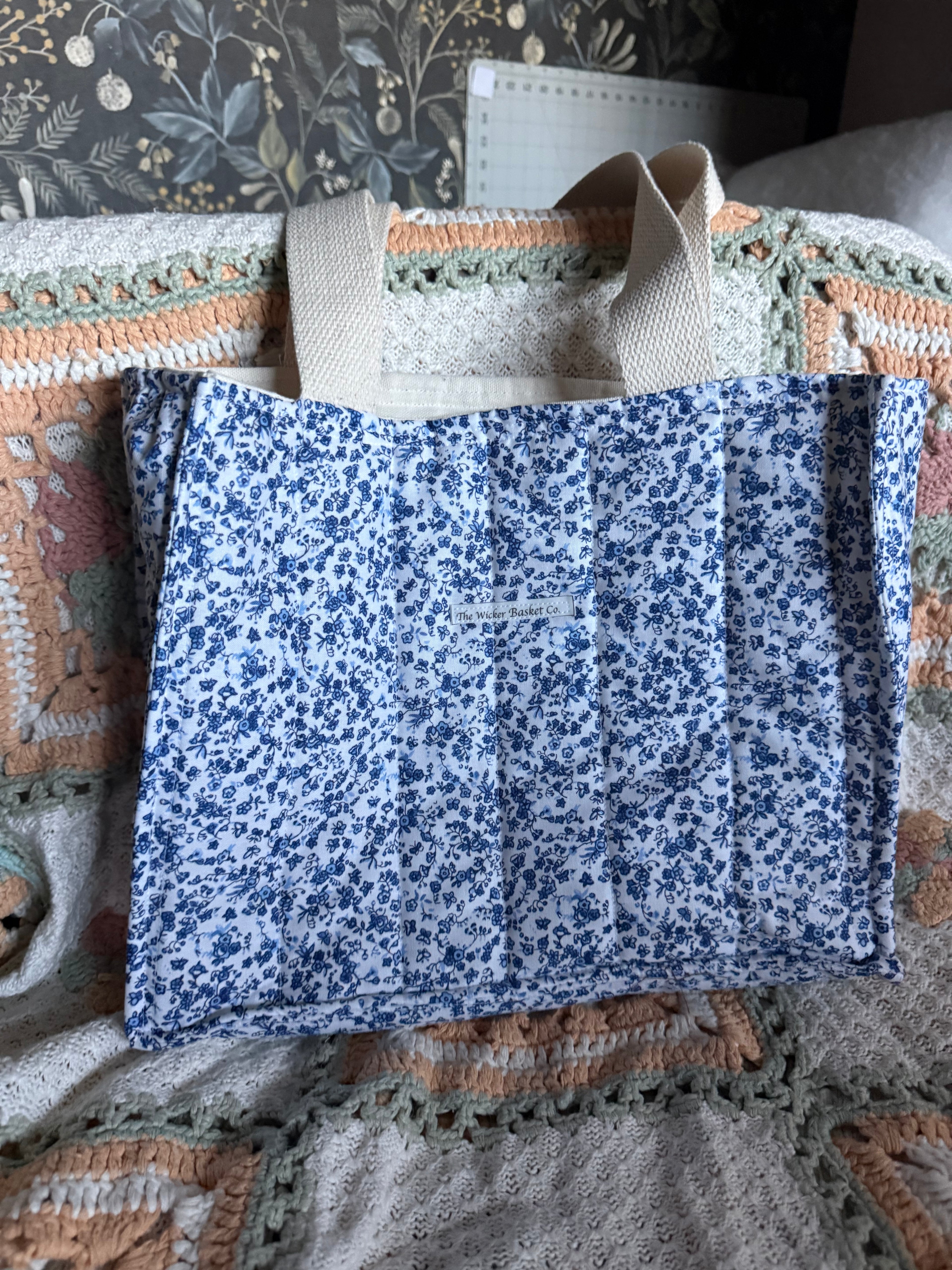Blue Floral Shopper Tote