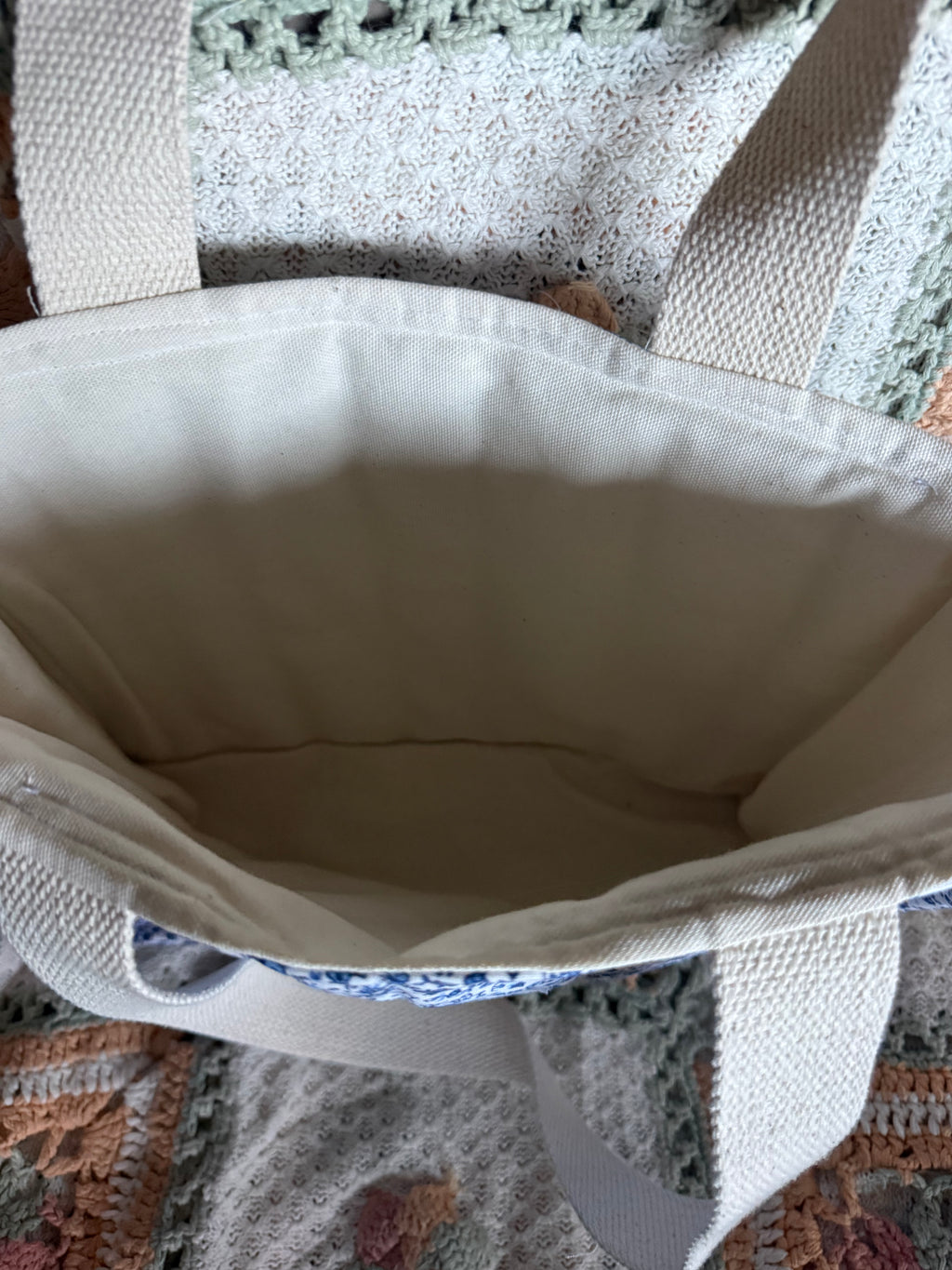 Blue Floral Shopper Tote