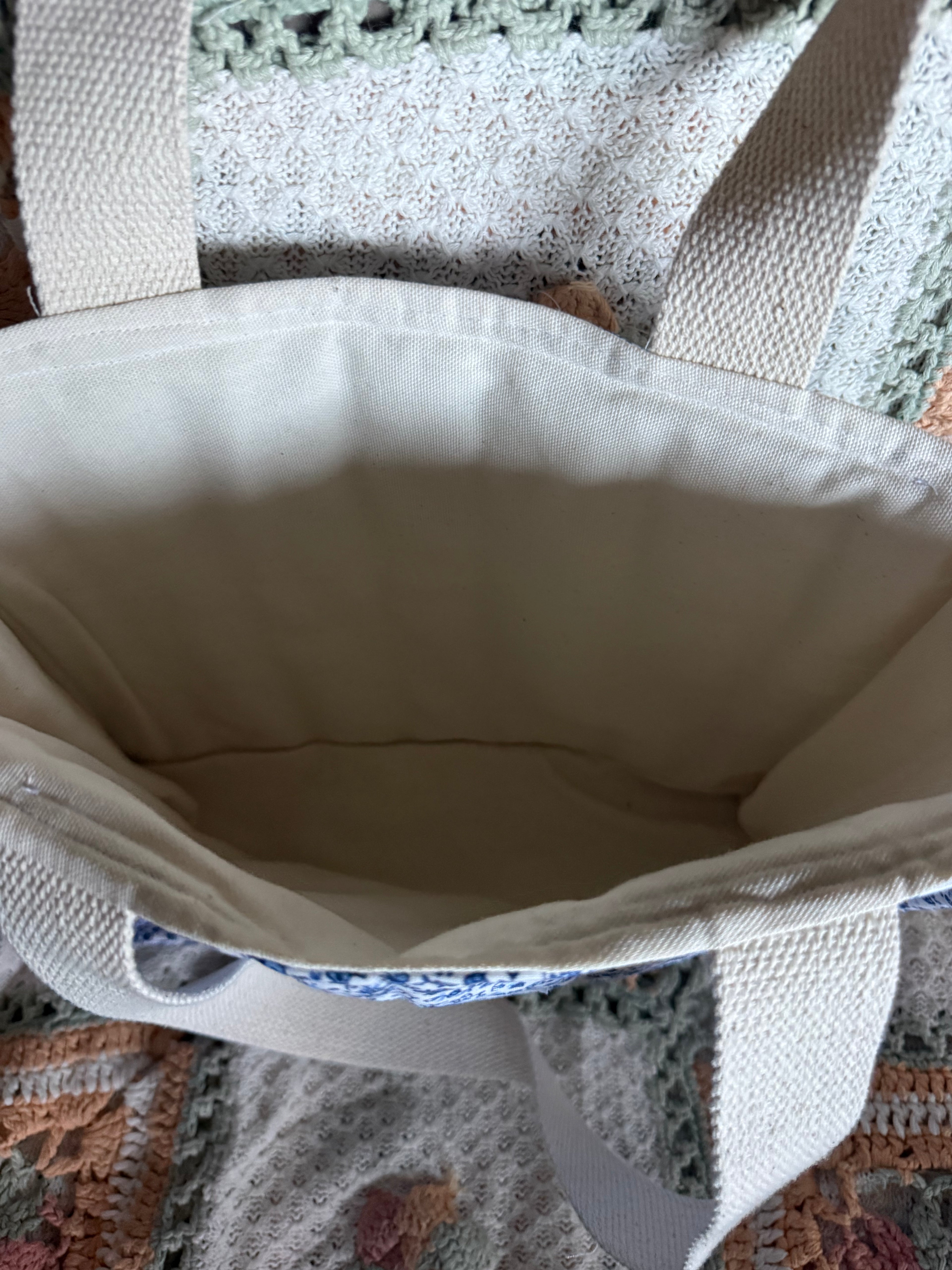 Blue Floral Shopper Tote