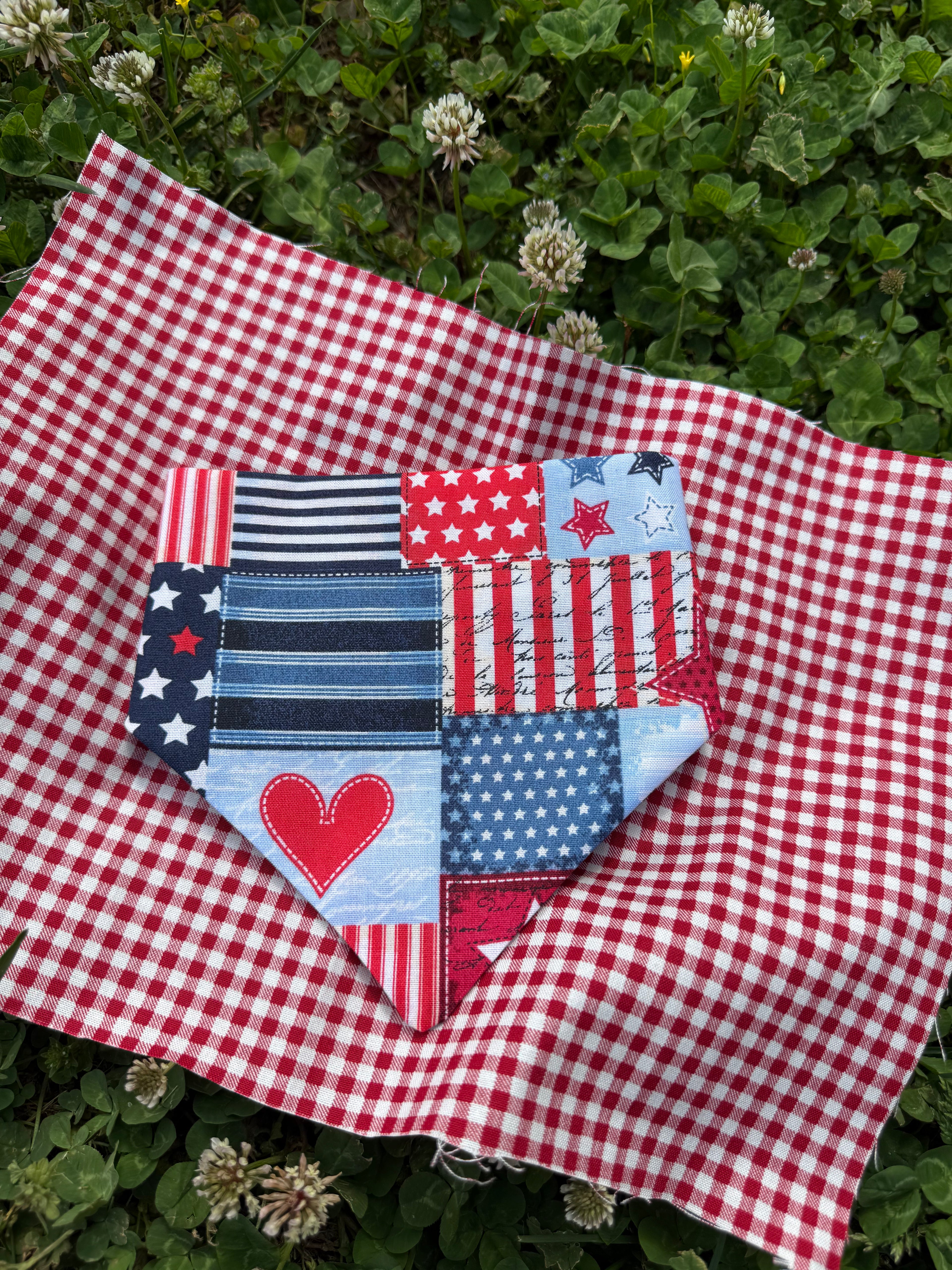Heart Stars & Strips Scrunchie Bandana