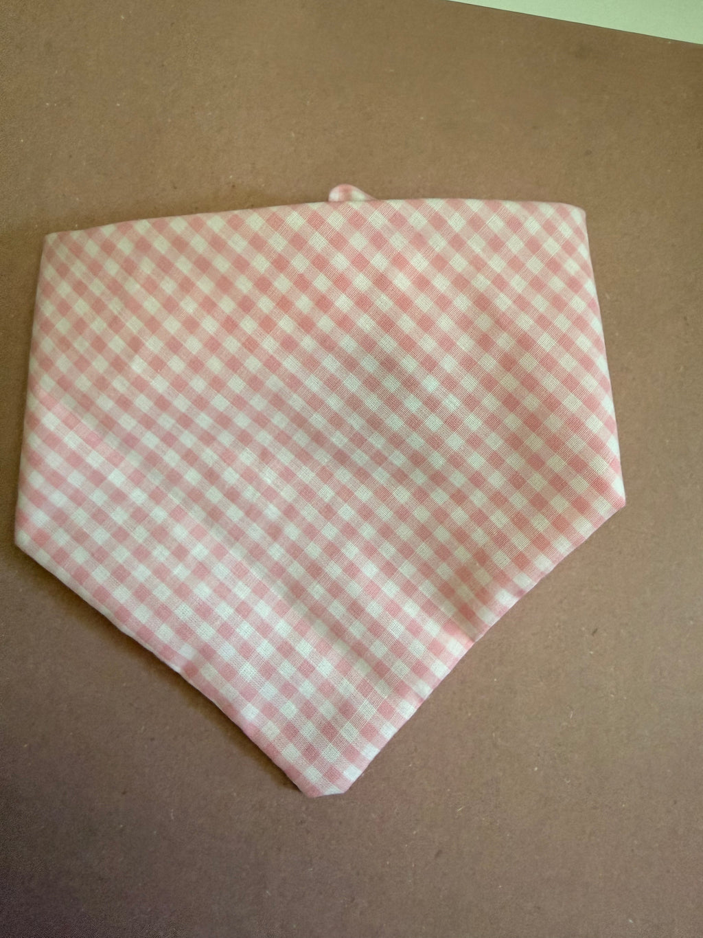 Pink Gingham Scrunchie Bandana